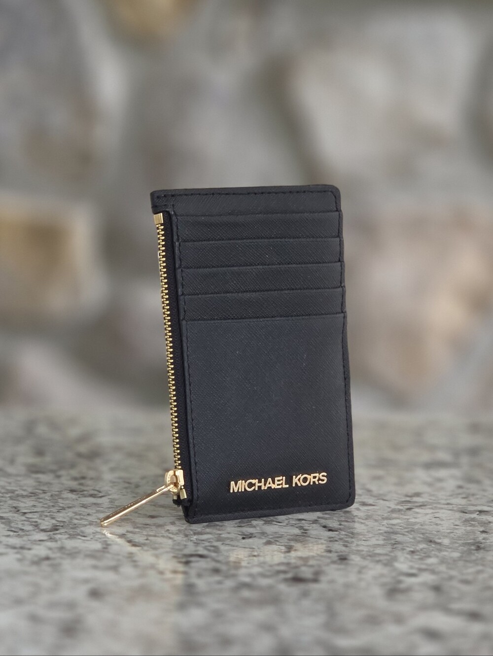 Michael Kors Jet Set Black Card Case Wallet